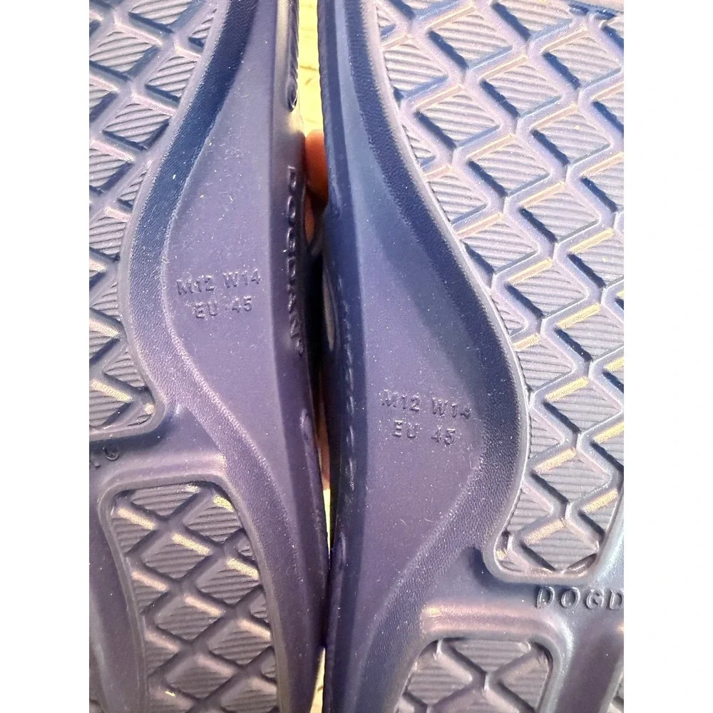 DOGDAN Men 12 Blue Recovery Sandals Flip Flops Arch Support Comfort Slides EU 45